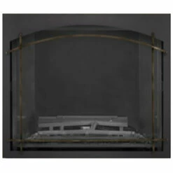 Burnished Brass Arched Iron Element On Black Whitney Front For Elevation X 42" - Napoleon