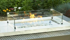 12" X 24" Outdoor GreatRoom Glass Wind Guard For Rectangular 1224 Burners - GLASS GUARD-1224