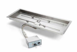 42 X 14 Inch Rectangle Bowl Pan Fire Pit Insert Push Button / Flame Sense - HPC