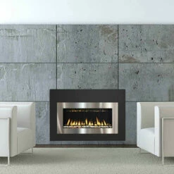 Satin Black And Stainless Steel Surround 44" X 32" For Solas Twenty6 FI