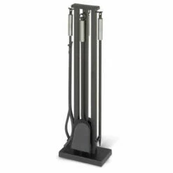 Pilgrim Contemporary Matte Black Fireplace Tool Set - 5pc