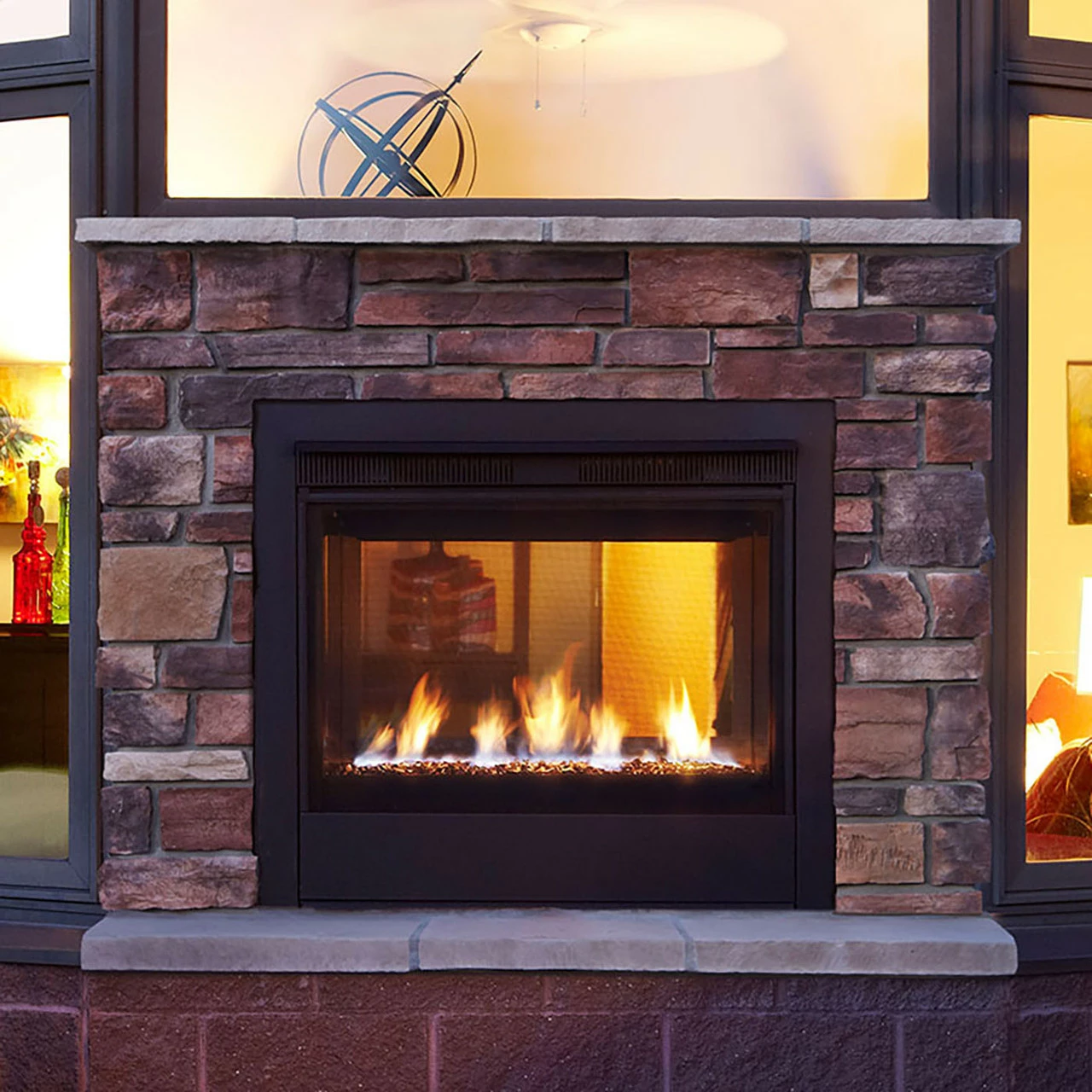 Twilight Modern 36" Indoor/Outdoor See-Through Gas Fireplace | Majestic 2 Twilight Modern 36" Indoor/Outdoor See-Through Gas Fireplace | Majestic - Image 2