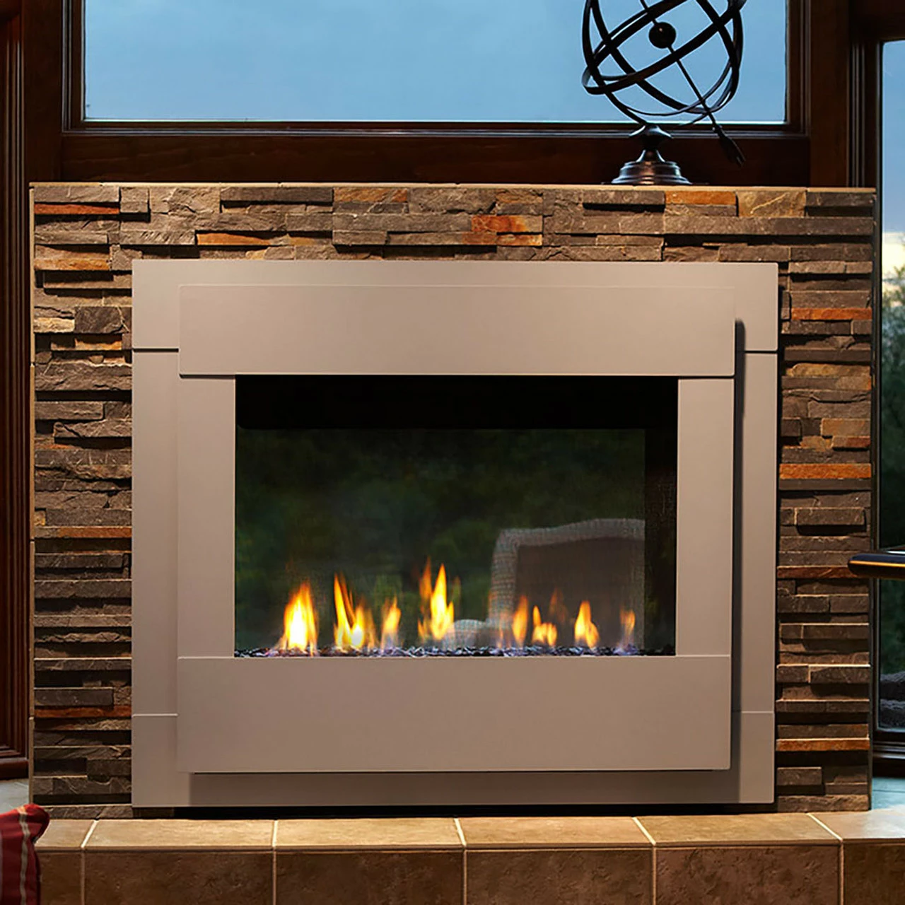Twilight Modern 36" Indoor/Outdoor See-Through Gas Fireplace | Majestic 1 Twilight Modern 36" Indoor/Outdoor See-Through Gas Fireplace | Majestic