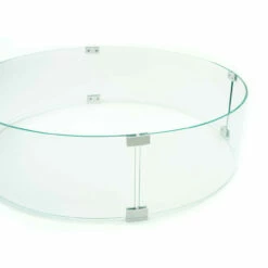 AMS Fire Pit Table Round Glass Wind Guard - 1/4" Thick Glass - Fire Flame Guard -DIMPLEX Sales Store 30 Round Wind Guard AMS Fireplace 3 web 70060.1620749101