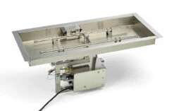 30X12" Rectangle Pan H-Burner Fire Pit Insert - ON/OFF - Electronic Ignition - HPC