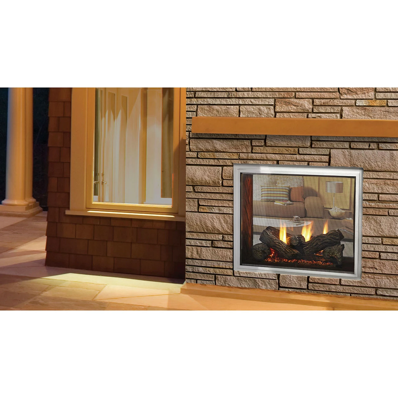 Fortress 36" Indoor/Outdoor See-Through Gas Fireplace | Majestic 4 Fortress 36" Indoor/Outdoor See-Through Gas Fireplace | Majestic - Image 4