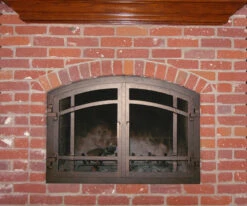 Santa Monica Arched Fireplace Door - Wrought Iron