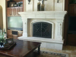 Valencia Arched Fireplace Door - Wrought Iron