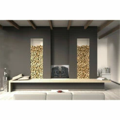 Arcadia Rectangular Inside Arch Fireplace Door - Wrought Iron