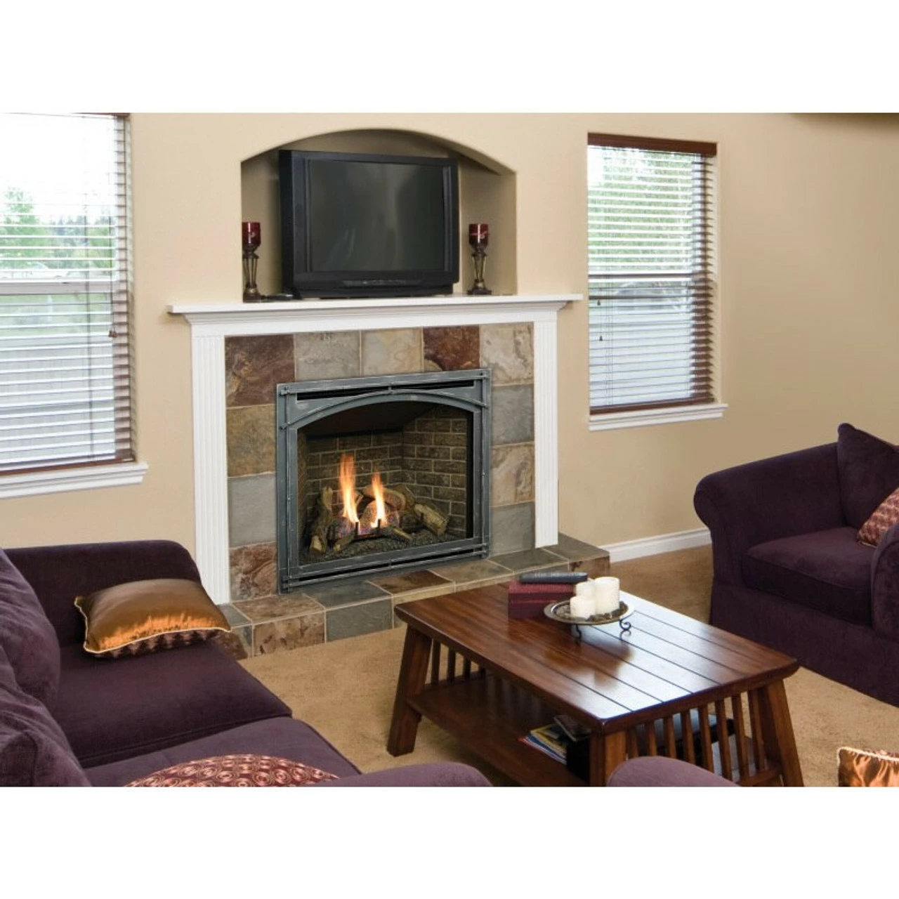Bayport 41" Log Gas Fireplace - Kozy Heat 2 Bayport 41" Log Gas Fireplace - Kozy Heat - Image 2