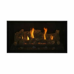 Bellingham 44 Rectangular Gas Fireplace - Kozy Heat -DIMPLEX Sales Store Bellingham44 Blk Glass Refractory Panels Kozy Heat web 42719.1605550336