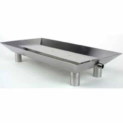 Rasmussen 42" Stainless Steel Custom Pan Burner With Round Legs Hearth Kit Match Lighted