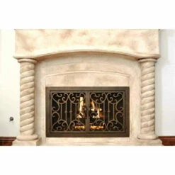 Carlsbad Rectangular Fireplace Door - Wrought Iron