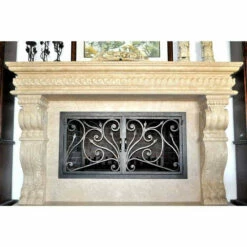 Catalina Rectangular Fireplace Door - Wrought Iron