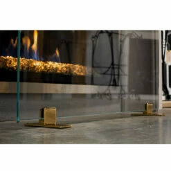 Manhattan Modern Freestanding Glass Fireplace Screen | AMS Fireplace -DIMPLEX Sales Store ClearBronzeFeet web 18635.1595894305