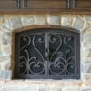 Del Mar Arched Fireplace Door - Wrought Iron