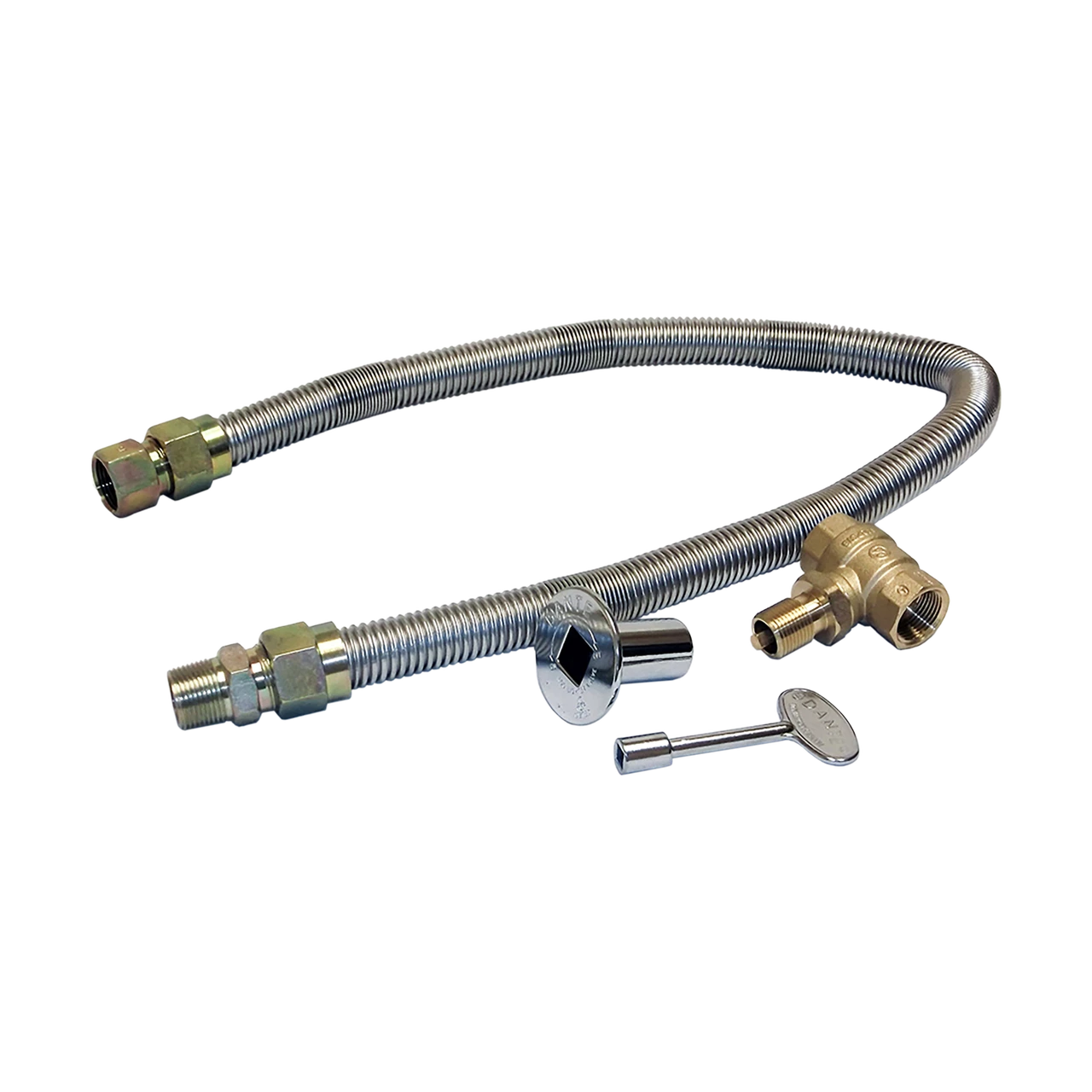 FL3612-KC12 1/2" Flex Line 36" L & 1/2" Key Valve | Warming Trends 1 FL3612-KC12 1/2" Flex Line 36" L & 1/2" Key Valve | Warming Trends