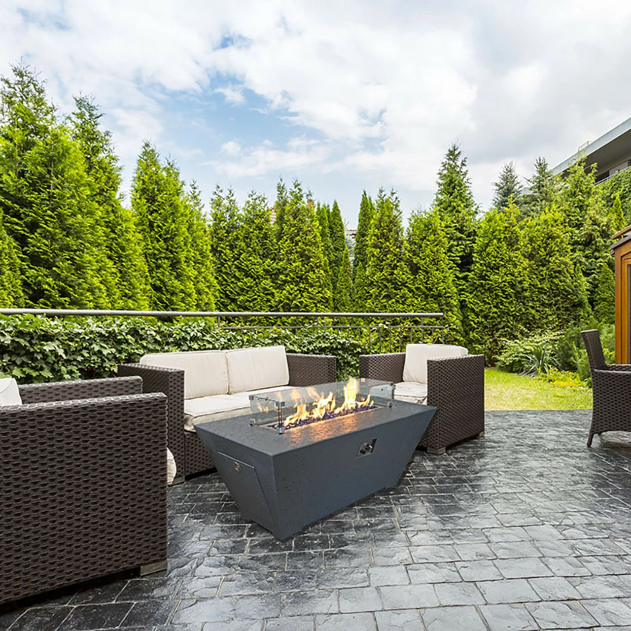 Olympus Extra Tall Rectangular Concrete Fire Table | Grand Canyon Gas Logs 3 Olympus Extra Tall Rectangular Concrete Fire Table | Grand Canyon Gas Logs - Image 3