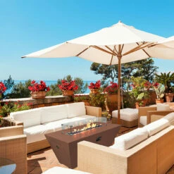 Olympus Extra Tall Rectangular Concrete Fire Table | Grand Canyon Gas Logs