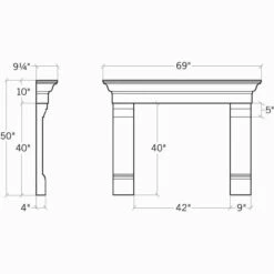 The Florentina - Concrete Fireplace Surround -DIMPLEX Sales Store Florentina Specs 94526.1615313972
