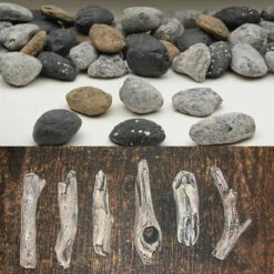 Driftwood Logset (LGS59) With Speckled Stones (RR150SS) | Montigo