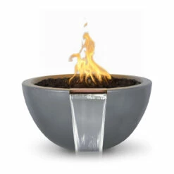 Luna Concrete Fire & Water Bowl | The Outdoor Plus -DIMPLEX Sales Store Luna GFRC Fire and Water Bowl 30 inch Gray 36899.1598696126