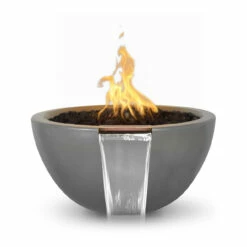 Luna Concrete Fire & Water Bowl | The Outdoor Plus -DIMPLEX Sales Store Luna GFRC Fire and Water Bowl 30 inch Natural Gray 53605.1598696126