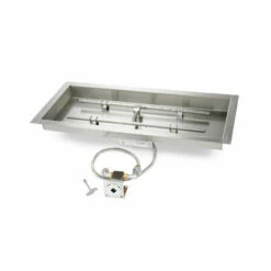 30 X 12 Inch Rectangle Bowl Pan Fire Pit Insert - Match Lit - HPC