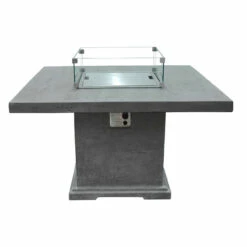 Elementi Birmingham Fire Table 48" X 48" -DIMPLEX Sales Store OFG202 Birmingham Dining Table with Wind Screen Stainless Steel Lid web 25532.1625266458