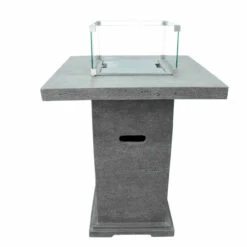 Elementi Montreal Bar Fire Table 34" X 34" -DIMPLEX Sales Store OFG221LG Montreal Bar Table with Wind Screen Stainless Steel Lid web 67347.1657013509