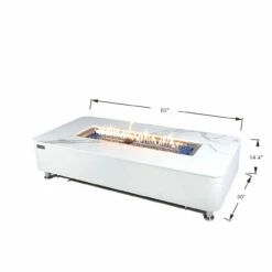 Elementi Plus Athens Fire Table -DIMPLEX Sales Store OFP102BW Bianco White Athens Porcelain Top Fire Table 6 93931.1675362140