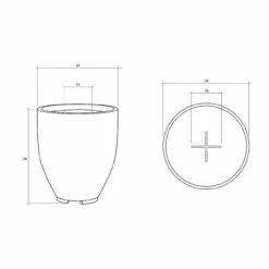 Pentola 1 Concrete Fire Bowl Urn 24" -DIMPLEX Sales Store Pentola1 Dimensions 1x1 web 39046.1674077347