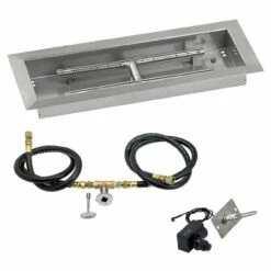 18" X 6" Rectangular Drop-In Pan With Spark Ignition Kit - Natural Gas - By American Fireglass