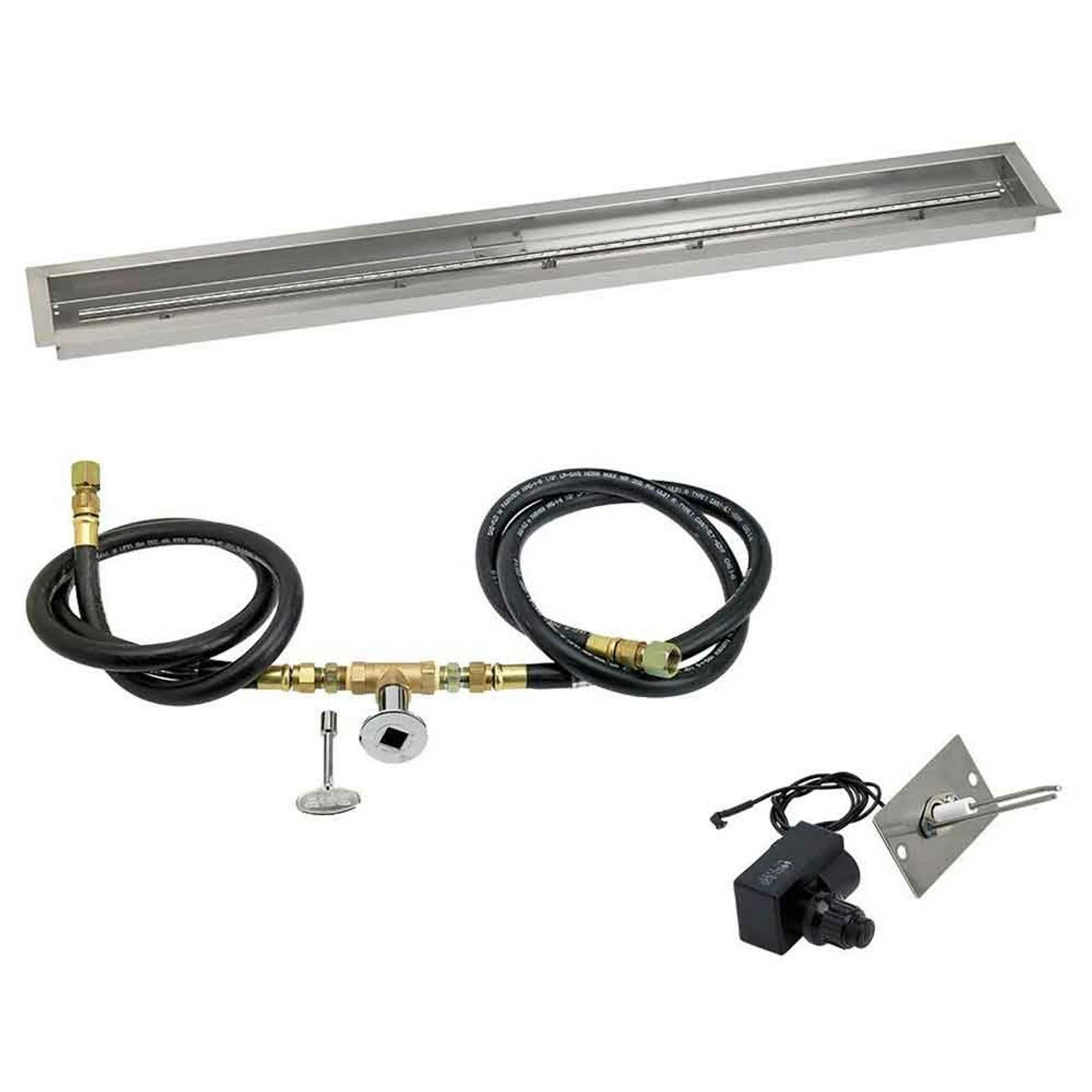 60" X 6" Linear Channel Drop-In Pan With Spark Ignition Kit -* Natural Gas - By American Fireglass 1 60" X 6" Linear Channel Drop-In Pan With Spark Ignition Kit -* Natural Gas - By American Fireglass