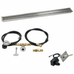 72"x 6" Linear Channel Drop-In Pan With Spark Ignition Kit - Propane - By American Fireglass