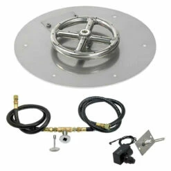 12 Inch Round Flat Pan Spark Ignition Kit (6 Inch Ring) - Natural Gas - By American Fireglass