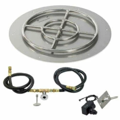 24 Inch Round Flat Pan Spark Ignition Kit (18 Inch Ring) - Natural Gas - By American Fireglass