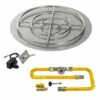 36" Round Flat Pan With Spark Ignition Kit (30" Ring) - Natural Gas - By American Fireglass - SS-RFPKIT-N-36H