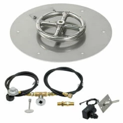 12 Inch Round Flat Pan Spark Ignition Kit (6 Inch Ring) - Propane