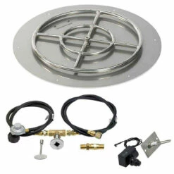 24 Inch Round Flat Pan Spark Ignition Kit (18 Inch Ring) - Propane - By American Fireglass