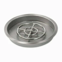 Stainless Steel Drop-In Fire Pit Pan - Round (1/2" Nipple)