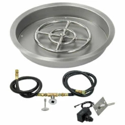 19" Round Drop-In Pan With Spark Ignition Kit - Natural Gas - By American Fireglass