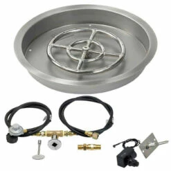 19" Round Drop-In Pan With Spark Ignition Kit Propane - By American Fireglass