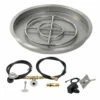 25" Round Drop-In Pan With Spark Ignition Kit (18" Fire Pit Ring) - Propane - By American Fireglass - SS-RSPKIT-P-25