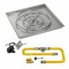 36" Square Drop-In Pan With Spark Ignition Kit (30" Fire Pit Ring) Natural Gas - By American Fireglass - SS-SQPKIT-N-36H