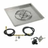 36" Sqaure Drop-In Pan With Spark Ignition Kit (18" Fire Pit Ring) Natural Gas - By American Fireglass - SS-SQPKIT-N-36