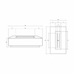 Tavola 1 Rectangular Concrete Fire Pit 56" X 38" -DIMPLEX Sales Store Tavola 1 Diagram Prism Hardscapes Fire Pit Table Updated web 23823.1673983036