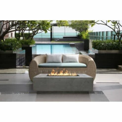 Tavola 1 Rectangular Concrete Fire Pit 56" X 38" -DIMPLEX Sales Store Tavola 1 Pewter Prism Hardscapes Fire Pit Table By Pool web 00145.1673983036