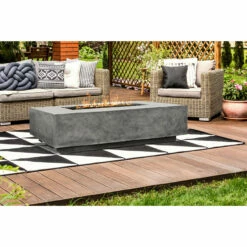 Tavola 1 Rectangular Concrete Fire Pit 56" X 38" -DIMPLEX Sales Store Tavola 1 Pewter Prism Hardscapes Fire Pit Table On Outdoor Rug web 96017.1673909109
