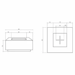 Tavola 3 Square Concrete Fire Pit 48" X 48" -DIMPLEX Sales Store Tavola3 Dimensions 1x1 web 77052.1673985994